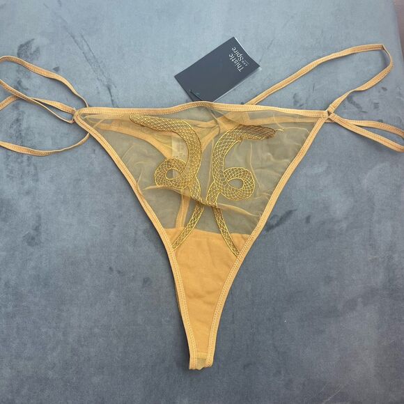 Thistle and Spire Panties 3X Liquid Gold Medusa Sheer Thong Snakes Cobra Revolve - Picture 4 of 8